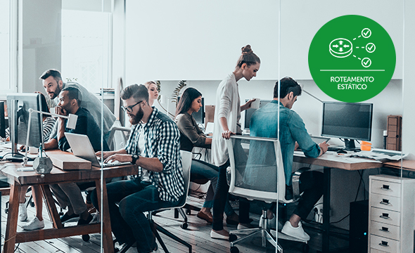 Esquema de roteamento est&aacute;tico entre diferentes redes