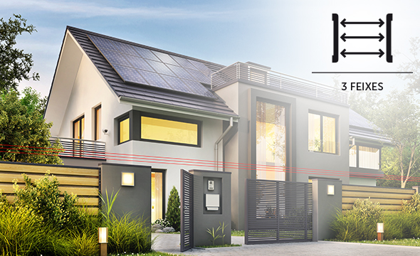 Três feixes infravermelho