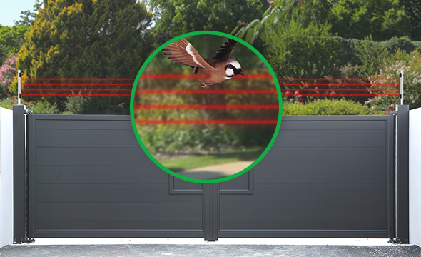 Disparo com interrupção de dois feixes adjacentes