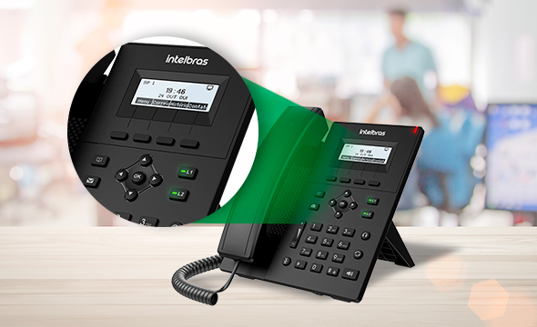 Display gráfico do telefone com luz de fundo