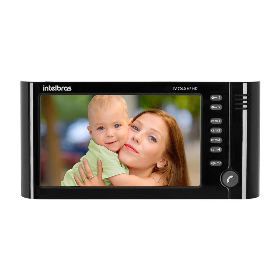 Videoporteiro IV 7010 HF Preto em um ambiente moderno.