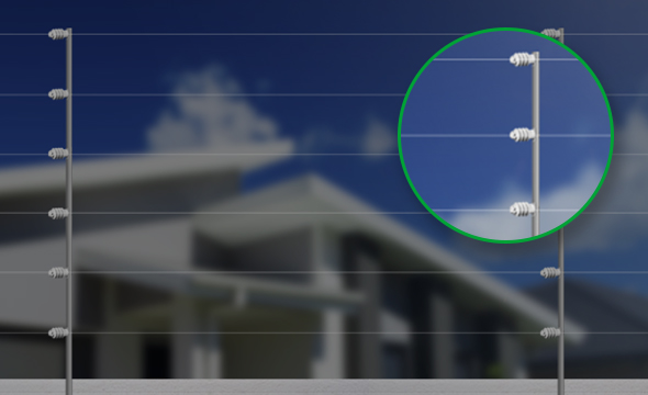 Haste de alumínio estrelada com 6 isoladores exclusivos