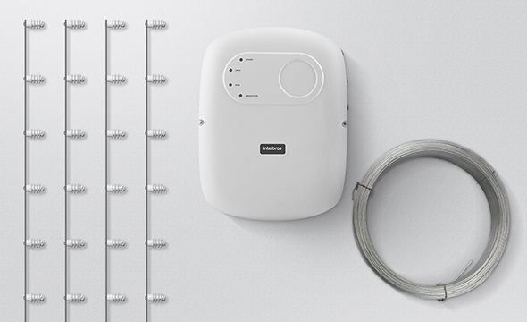 Haste de barra chata com seis isoladores