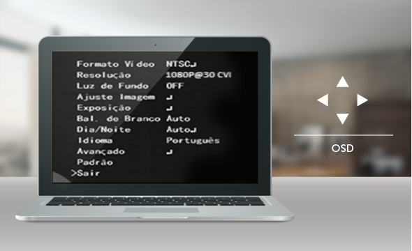 Interface do Menu OSD da c&acirc;mera