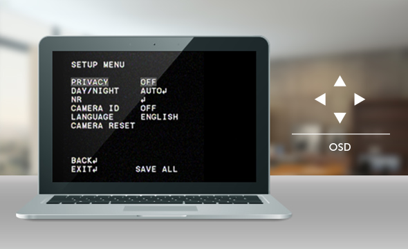 Interface do Menu OSD da c&acirc;mera