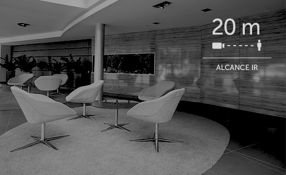 Visão noturna com infravermelho em um ambiente escuro