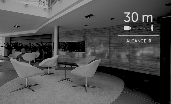 Visão noturna com infravermelho em um ambiente escuro