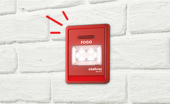 Sinalizador com LED de status piscando.