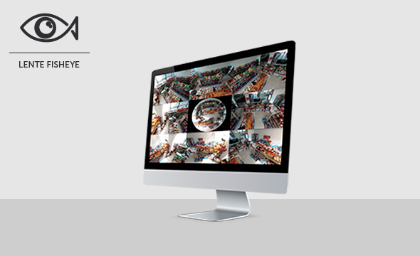 Visão panorâmica de 360 graus de um ambiente amplo