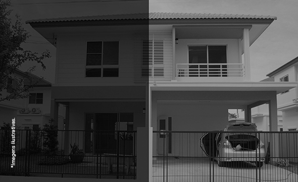 Visão noturna de uma área externa