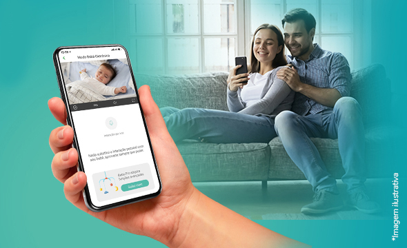 Tela de celular mostrando a função babá eletrônica