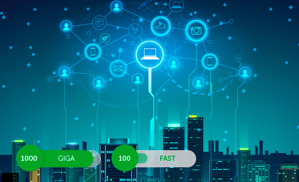 Gr&aacute;fico de velocidade mostrando a performance do switch