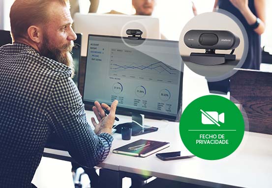 Webcam com o fecho de privacidade ativado