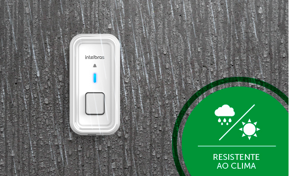 Módulo externo de campainha resistindo à chuva.