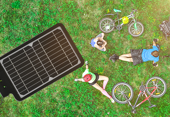 Lumin&aacute;ria solar integrada com todos os componentes em um s&oacute; produto