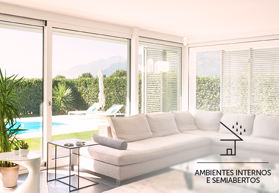 Ideal para aplicação em diversos ambientes