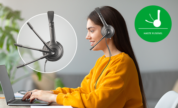 Microfone do headset com haste flexível e giratória