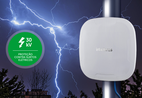 Símbolo de proteção contra surtos elétricos e intempéries