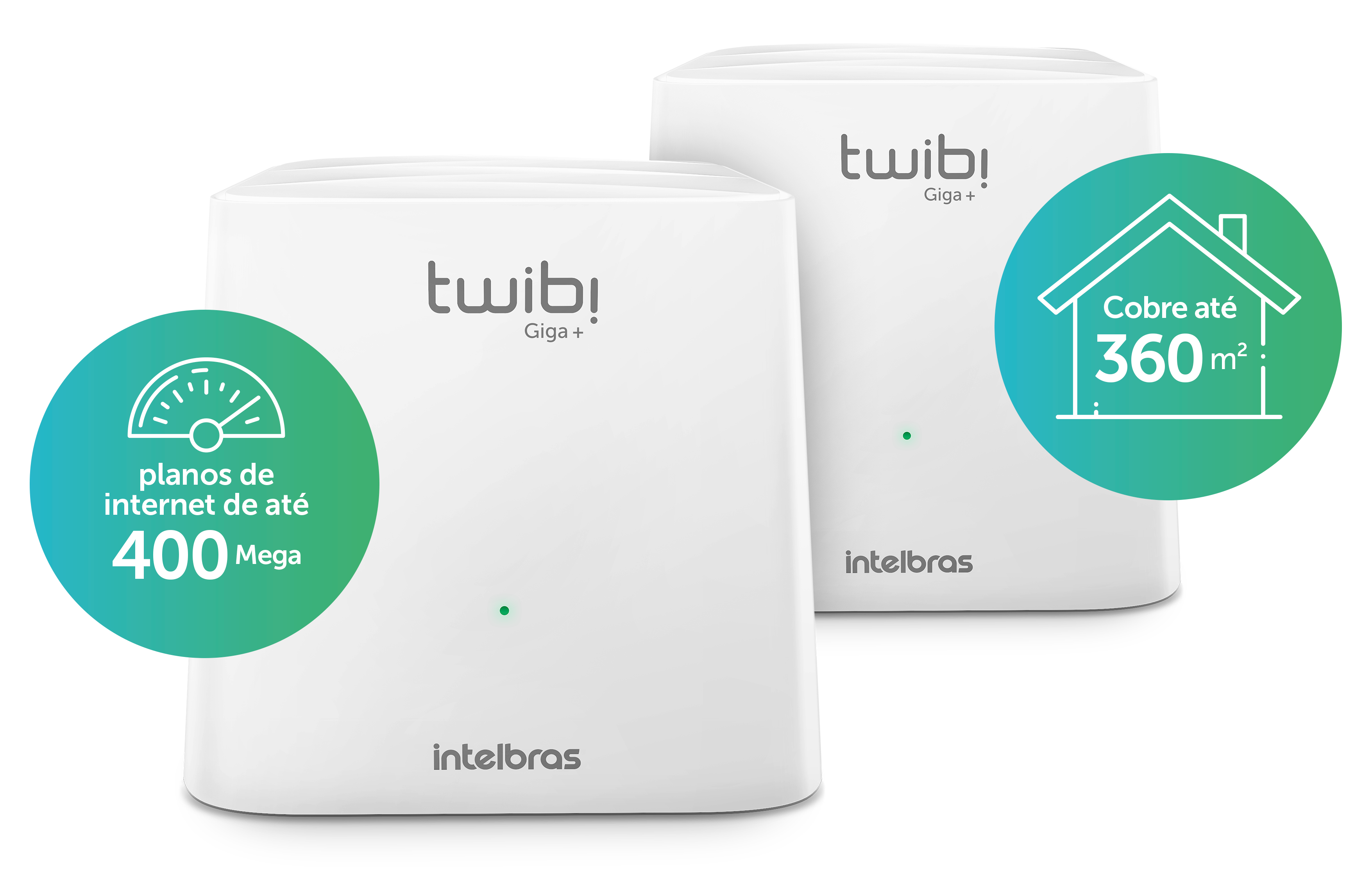 Roteador Wi-Fi Intelbras Twibi Giga+ AC1200 Kit 2 unidades