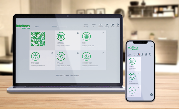 Interface web da UnniTI 2000 em um tablet
