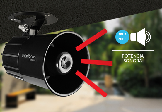 Ondas sonoras potentes saindo da sirene