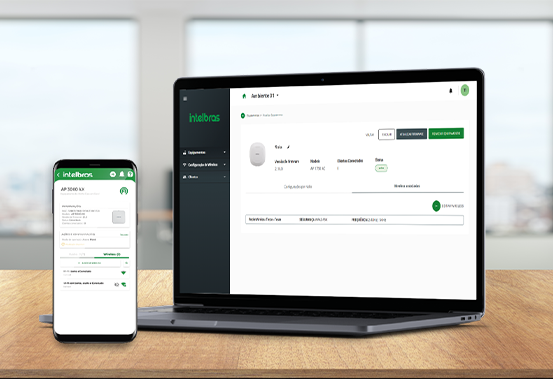 Gerenciamento em nuvem através de notebook e smartphone