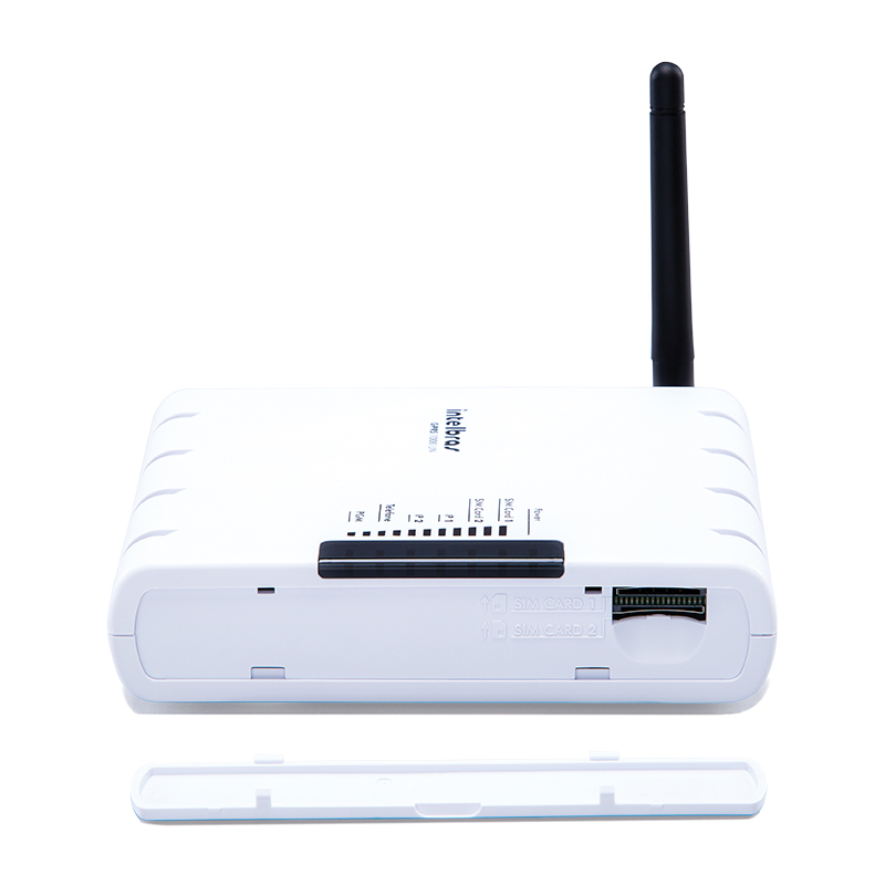 Módulo GPRS 1000 UN aberto mostrando os slots para SIM card