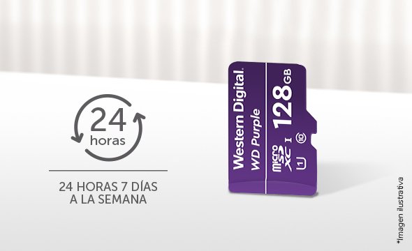 Tarjeta de memoria micro-SD 128 GB WD Purple™ Micro-SD 128 GB