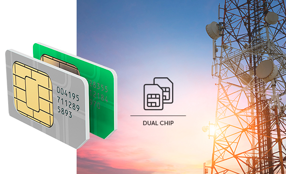 Módulo com dois SIM cards