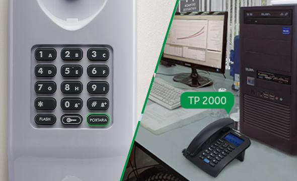 Detalhe da tecla para portaria