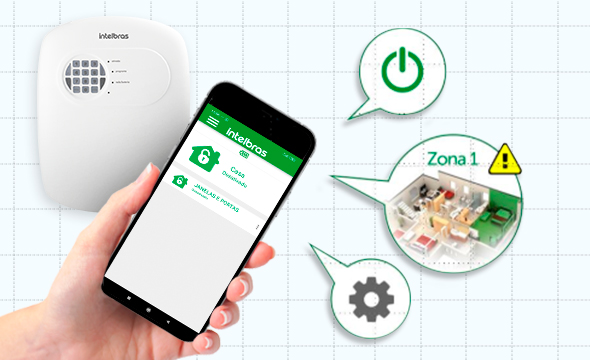 Pessoa utilizando o aplicativo AMT Remoto Mobile