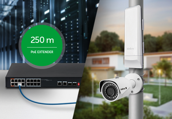 Conexão de longo alcance com PoE Extender