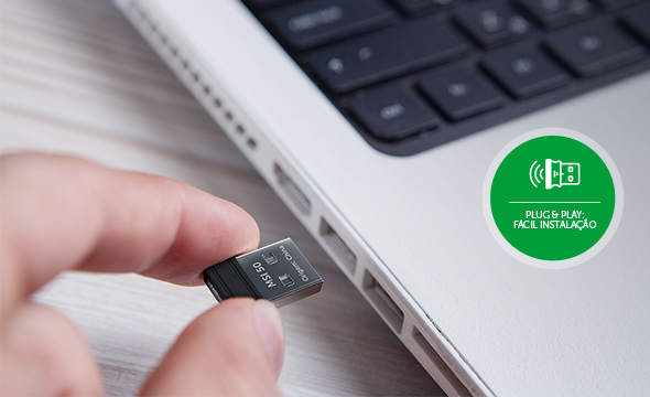Conexão Plug and Play com dongle USB