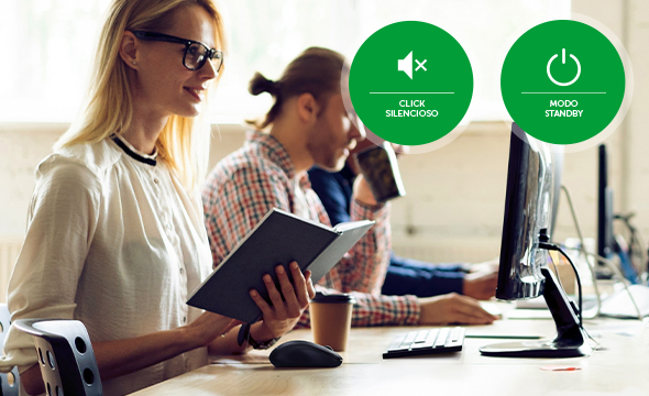 Mouse com click silencioso para trabalho sem interrupções