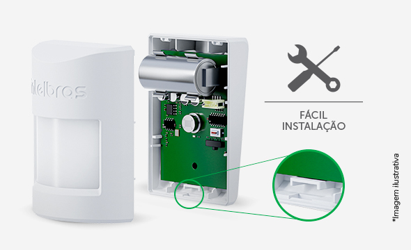 Fácil instalação do sensor