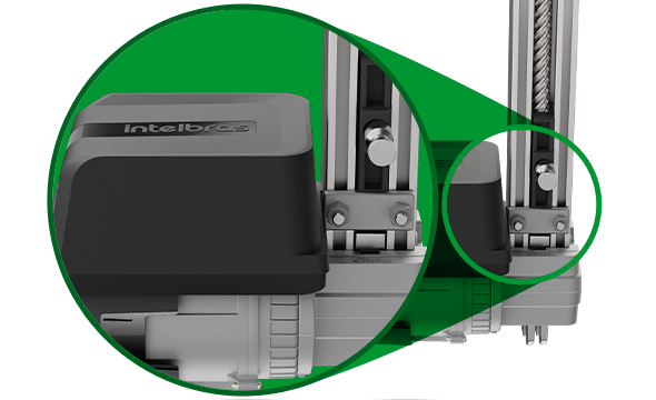 Detalhe do fuso de aço do acionador