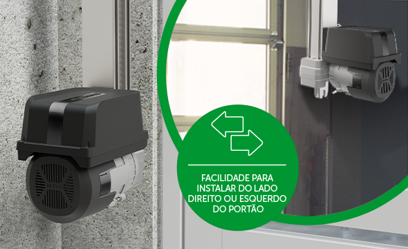 Ilustração da instalação do acionador no portão