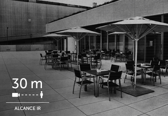 Visão noturna com infravermelho em um ambiente escuro