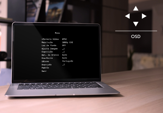 Interface do Menu OSD da câmera