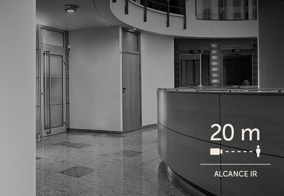 Vis&atilde;o noturna com infravermelho em um ambiente escuro