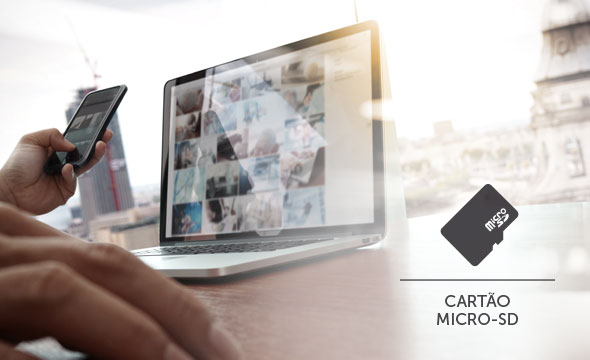 Gravação em Cartão micro-SD