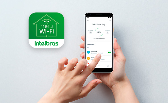 Interface do aplicativo Meu Wi-Fi Intelbras em um smartphone