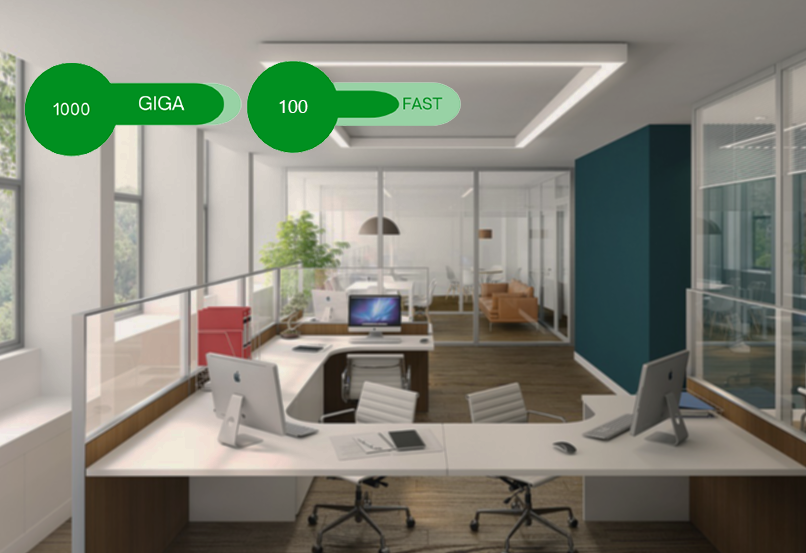 Gráfico demonstrando aumento de velocidade da rede