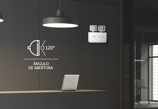 Amplo ângulo de abertura