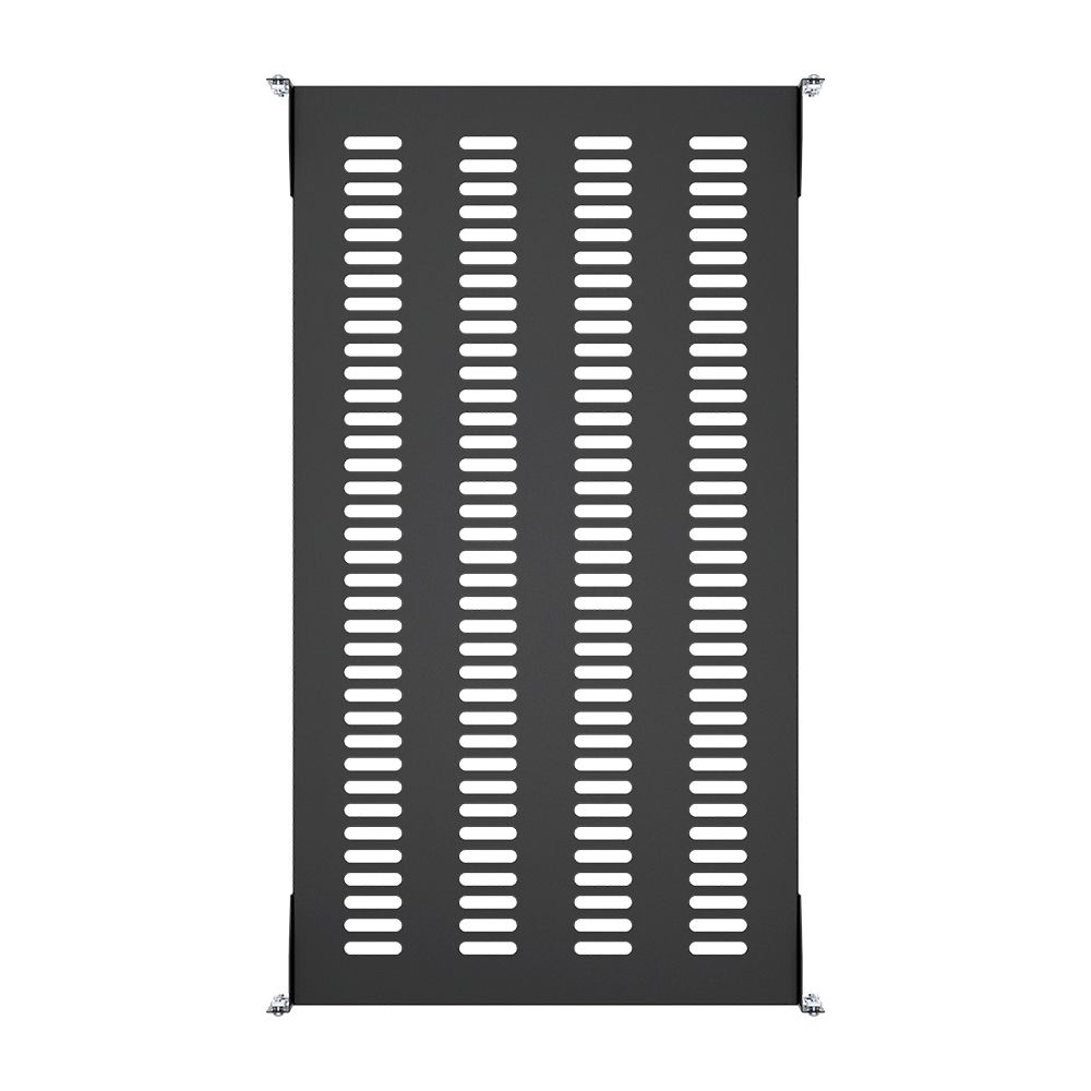 Vista superior da bandeja mostrando as aletas de ventilação