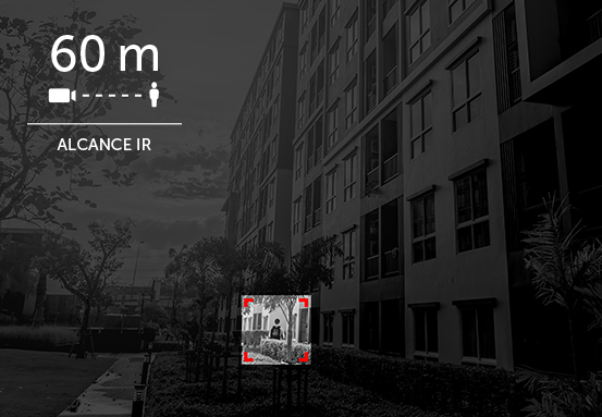 Nitidez Noturna com Alcance IR de 60 Metros