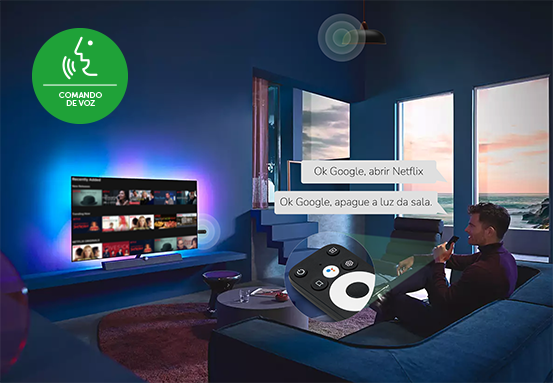 Controle remoto com botão do Google Assistente