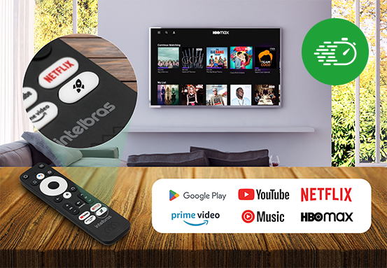 Destaque para a tecla de atalho no controle remoto