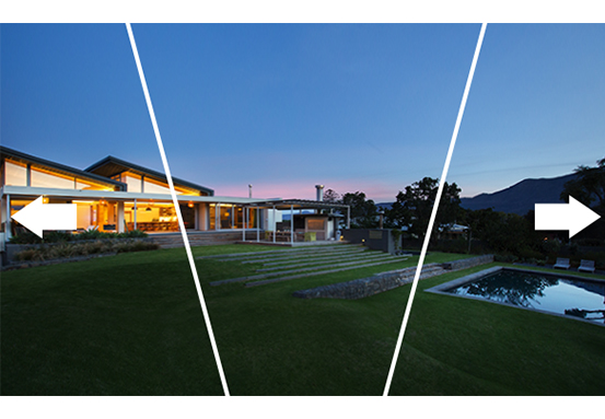 Imagem da c&acirc;mera monitorando uma &aacute;rea externa com vis&atilde;o 360 graus