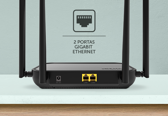 Dispositivos conectados às portas Gigabit do modem
